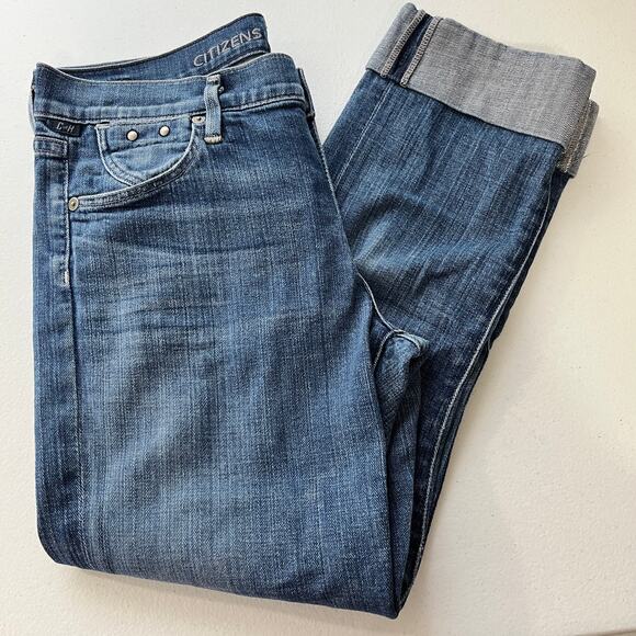 Citizens of Humanity Dani Cropped Straight Leg Medium Blue Washed Jean Sizer 28 - Picture 1 of 9
